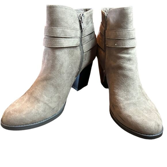 Style & Co Zolaa Block-Heel Booties Taupe Wrap Straps Boho Western NEW Size 10 - Picture 5 of 11